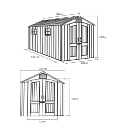 Lifetime Gartenhaus Terra grau B/H/L: ca. 213x228x356 cm