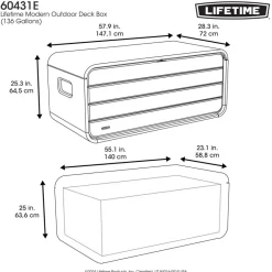 Lifetime Kissen- & Auflagenbox Space anthrazit Kunststoff B/H/L: ca. 147,1x64,5x72 cm