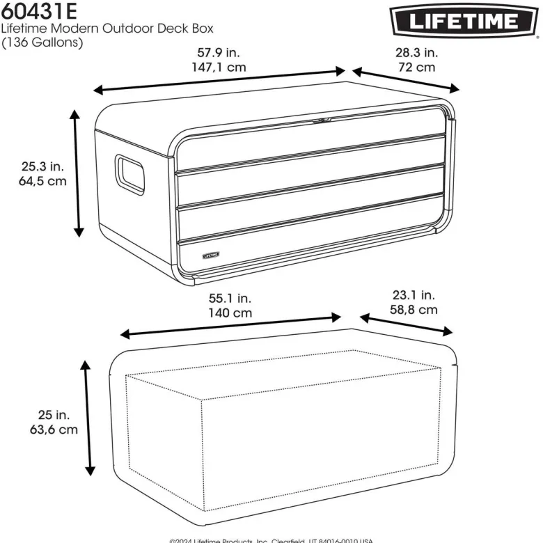 Lifetime Kissen- & Auflagenbox Space anthrazit Kunststoff B/H/L: ca. 147,1x64,5x72 cm