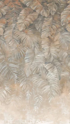 Livingwalls Fototapete Blätter braun beige creme B/L: ca. 280x159 cm