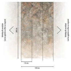 Livingwalls Fototapete Blätter braun beige creme B/L: ca. 280x159 cm