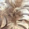 Livingwalls Fototapete Blätter creme beige B/L: ca. 280x159 cm metallic