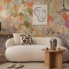 Livingwalls Fototapete Blumen orange lila bunt B/L: ca. 280x371 cm