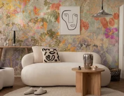 Livingwalls Fototapete Blumen orange lila bunt B/L: ca. 280x371 cm