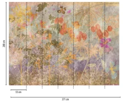 Livingwalls Fototapete Blumen orange lila bunt B/L: ca. 280x371 cm