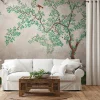 Livingwalls Fototapete Bäume grün braun beige B/L: ca. 280x371 cm