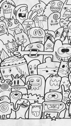 Livingwalls Fototapete Comic-Stil weiß schwarz B/L: ca. 280x159 cm