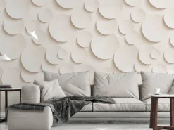 Livingwalls Fototapete 3D-Optik weiß rosa B/L: ca. 280x159 cm