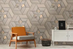 Livingwalls Fototapete 3D-Optik bronze grau taupe B/L: ca. 280x159 cm