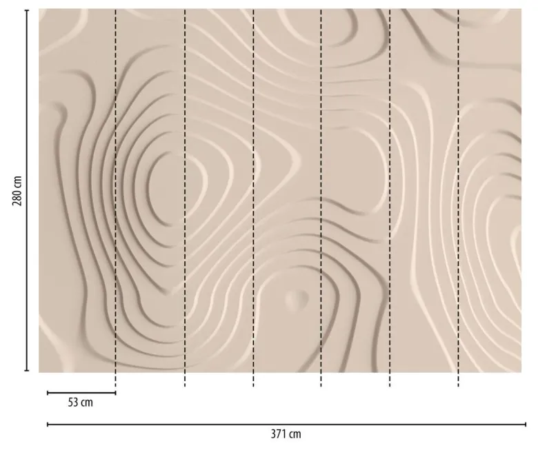 Livingwalls Fototapete 3D-Optik beige B/L: ca. 280x371 cm