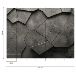 Livingwalls Fototapete 3D-Optik anthrazit grau schwarz B/L: ca. 280x371 cm