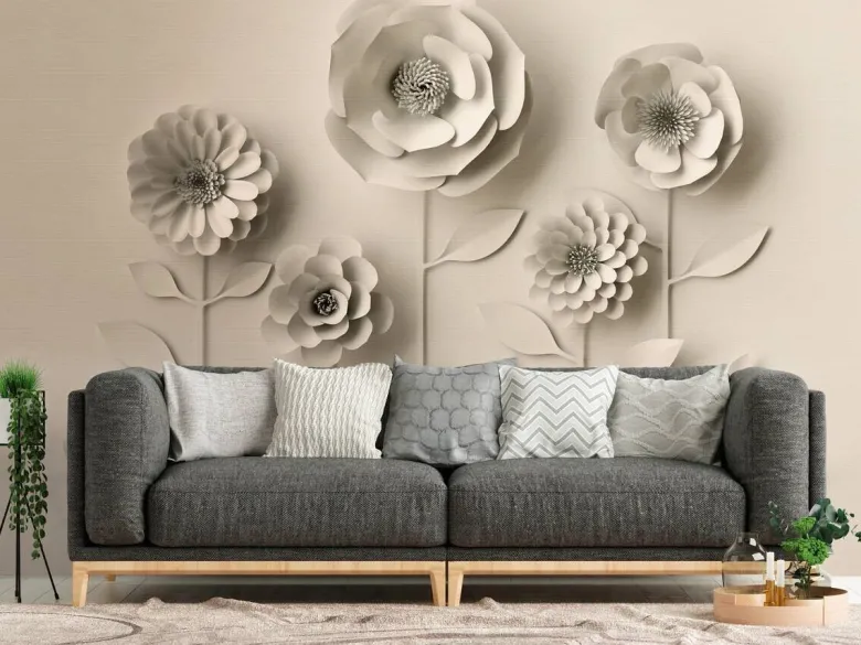 Livingwalls Fototapete 3D-Optik beige B/L: ca. 280x371 cm