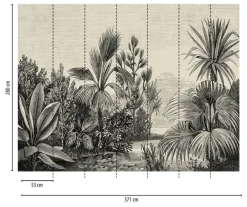 Livingwalls Fototapete Dschungel schwarz grau beige B/L: ca. 280x371 cm