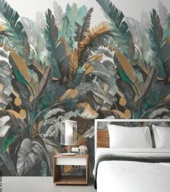Livingwalls Fototapete Dschungel braun grau grün B/L: ca. 280x159 cm