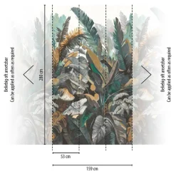 Livingwalls Fototapete Dschungel braun grau grün B/L: ca. 280x159 cm