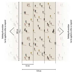 Livingwalls Fototapete Feine Figuren beige bunt B/L: ca. 280x159 cm