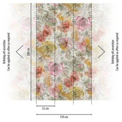Livingwalls Fototapete Floral orange beige pink B/L: ca. 280x159 cm