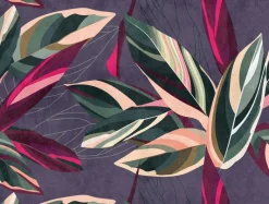 Livingwalls Fototapete Floral lila pink grün B/L: ca. 280x371 cm