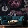 Livingwalls Fototapete Floral rot weiß schwarz B/L: ca. 280x371 cm