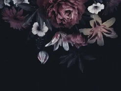 Livingwalls Fototapete Floral rot weiß schwarz B/L: ca. 280x371 cm