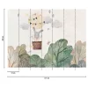 Livingwalls Fototapete Hase im Luftballon grün beige braun B/L: ca. 280x371 cm