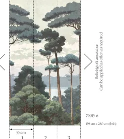 Livingwalls Fototapete Landschaft grün weiß creme B/L: ca. 280x159 cm
