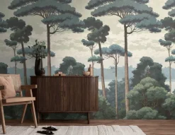 Livingwalls Fototapete Landschaft grün weiß creme B/L: ca. 280x159 cm
