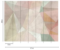 Livingwalls Fototapete Moderne Geometrie bunt rosa beige B/L: ca. 280x371 cm