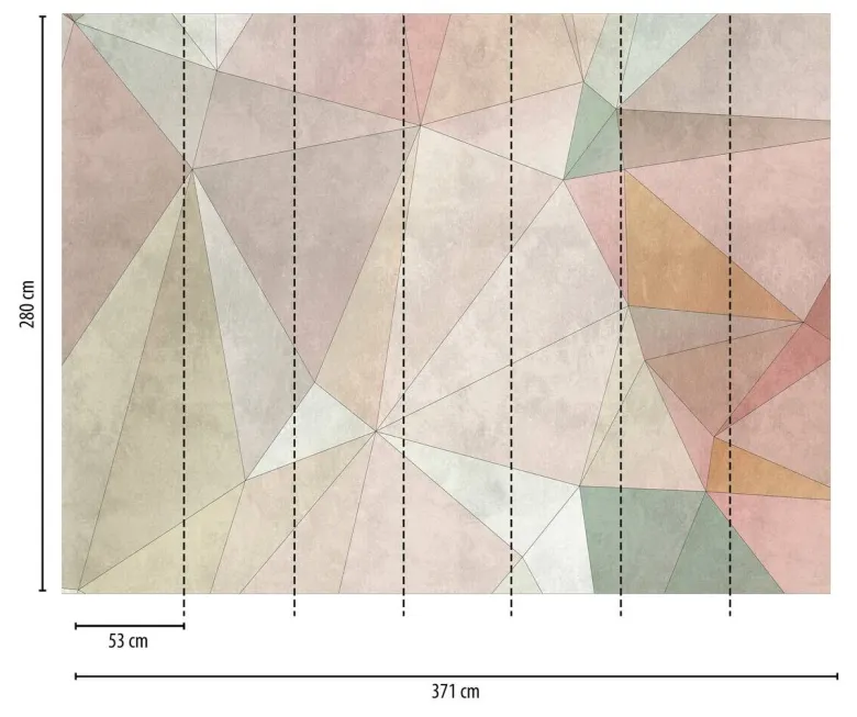 Livingwalls Fototapete Moderne Geometrie bunt rosa beige B/L: ca. 280x371 cm