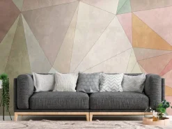 Livingwalls Fototapete Moderne Geometrie bunt rosa beige B/L: ca. 280x371 cm