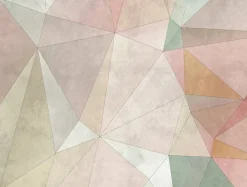 Livingwalls Fototapete Moderne Geometrie bunt rosa beige B/L: ca. 280x371 cm