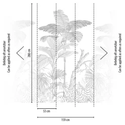 Livingwalls Fototapete Palmen weiß schwarz B/L: ca. 280x159 cm