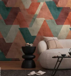 Livingwalls Fototapete Retro Design orange petrol grün B/L: ca. 280x159 cm