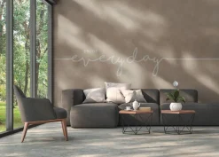 Livingwalls Fototapete Schrift weiß beige B/L: ca. 280x371 cm