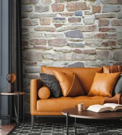 Livingwalls Fototapete Steinoptik creme beige braun B/L: ca. 280x159 cm