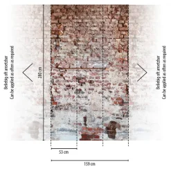 Livingwalls Fototapete Steinoptik rot grau weiß B/L: ca. 280x159 cm