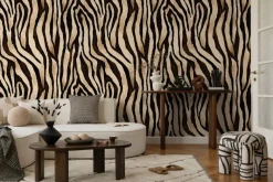 Livingwalls Fototapete Streifen schwarz braun beige B/L: ca. 280x159 cm