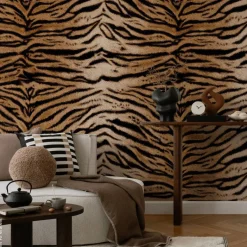 Livingwalls Fototapete Tigerstil braun schwarz B/L: ca. 280x159 cm