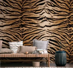 Livingwalls Fototapete Tigerstil braun schwarz B/L: ca. 280x159 cm