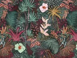Livingwalls Fototapete Tropical Flair gelb grün rot B/L: ca. 280x371 cm