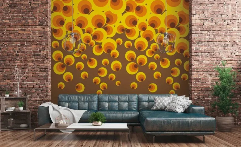 Livingwalls Fototapete Vintage gelb braun orange B/L: ca. 280x159 cm