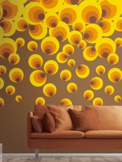 Livingwalls Fototapete Vintage gelb braun orange B/L: ca. 280x159 cm