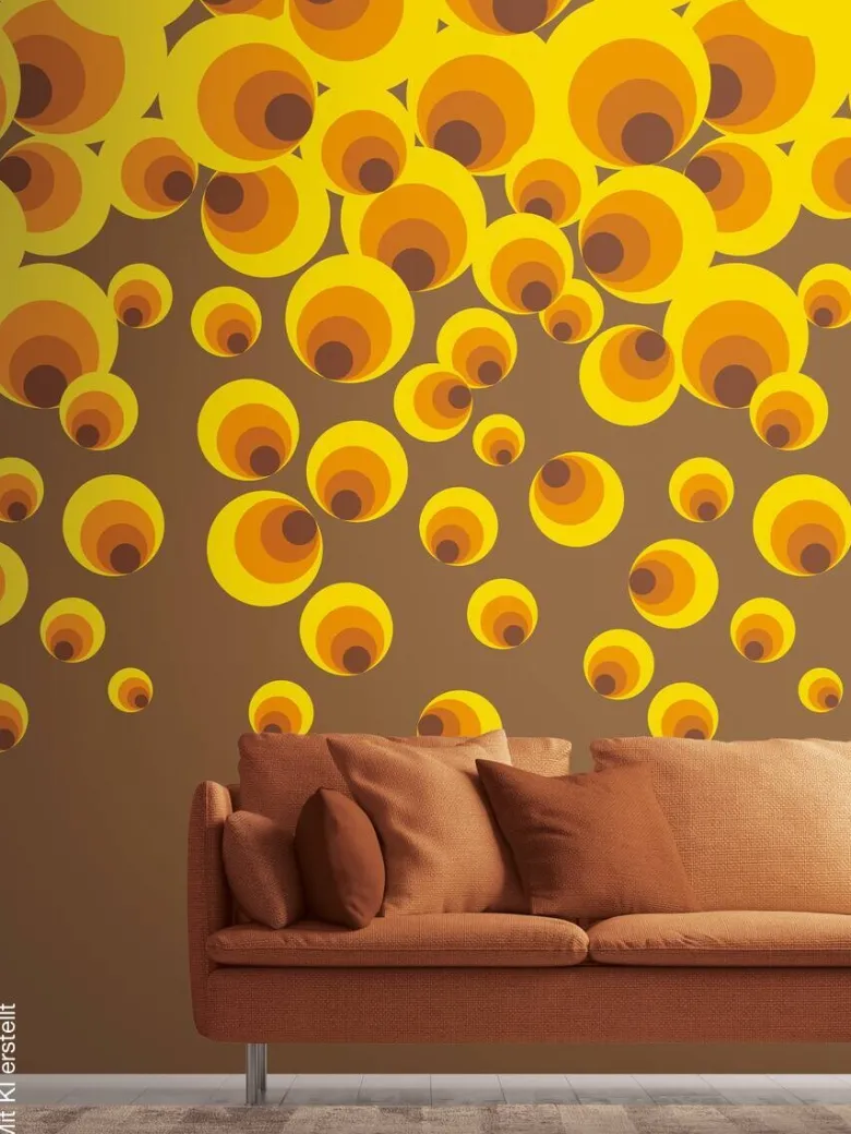Livingwalls Fototapete Vintage gelb braun orange B/L: ca. 280x159 cm