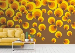 Livingwalls Fototapete Vintage gelb braun orange B/L: ca. 280x159 cm