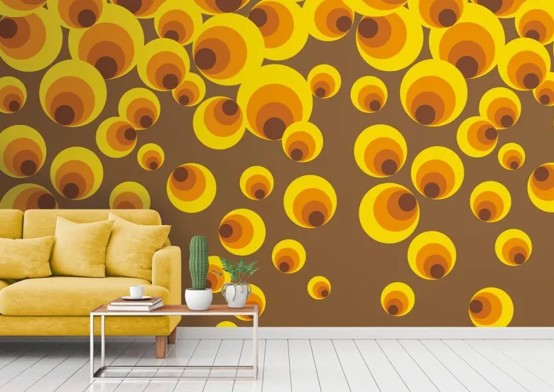 Livingwalls Fototapete Vintage gelb braun orange B/L: ca. 280x159 cm