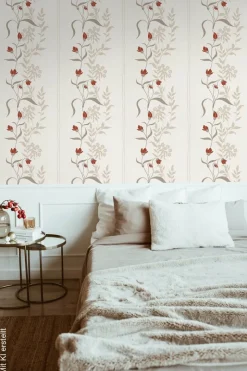 Livingwalls Vliestapete Best of Vlies Floral creme B/L: ca. 53x1005 cm