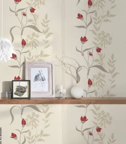 Livingwalls Vliestapete Best of Vlies Floral creme B/L: ca. 53x1005 cm