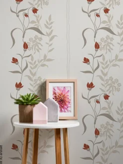 Livingwalls Vliestapete Best of Vlies Floral creme B/L: ca. 53x1005 cm
