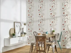 Livingwalls Vliestapete Best of Vlies Floral creme B/L: ca. 53x1005 cm