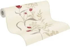 Livingwalls Vliestapete Best of Vlies Floral creme B/L: ca. 53x1005 cm